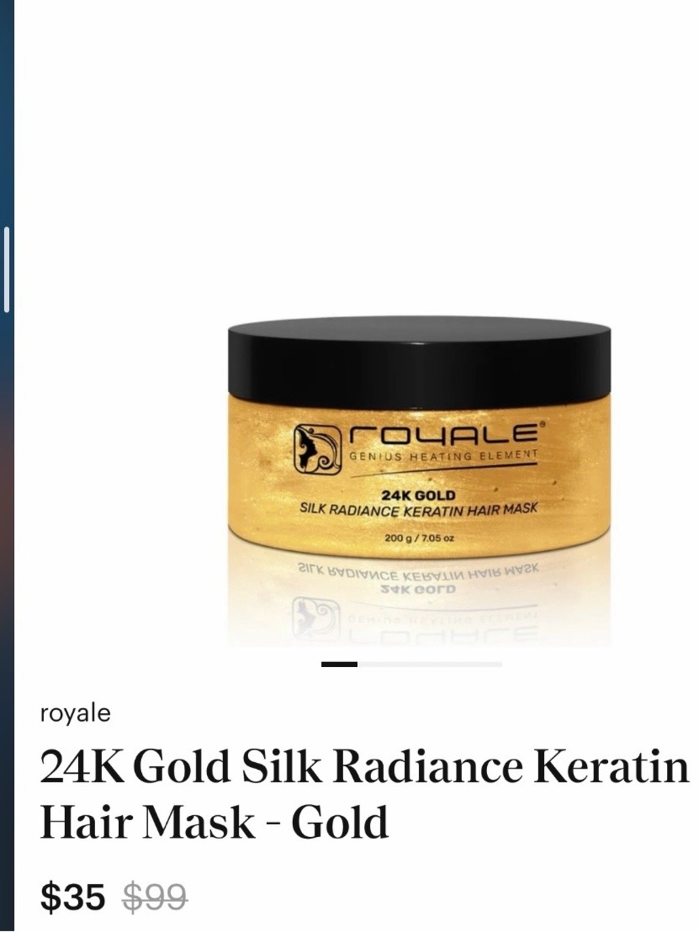 24K Gold Silk Radiance Keratin Hair Mask - Gold
